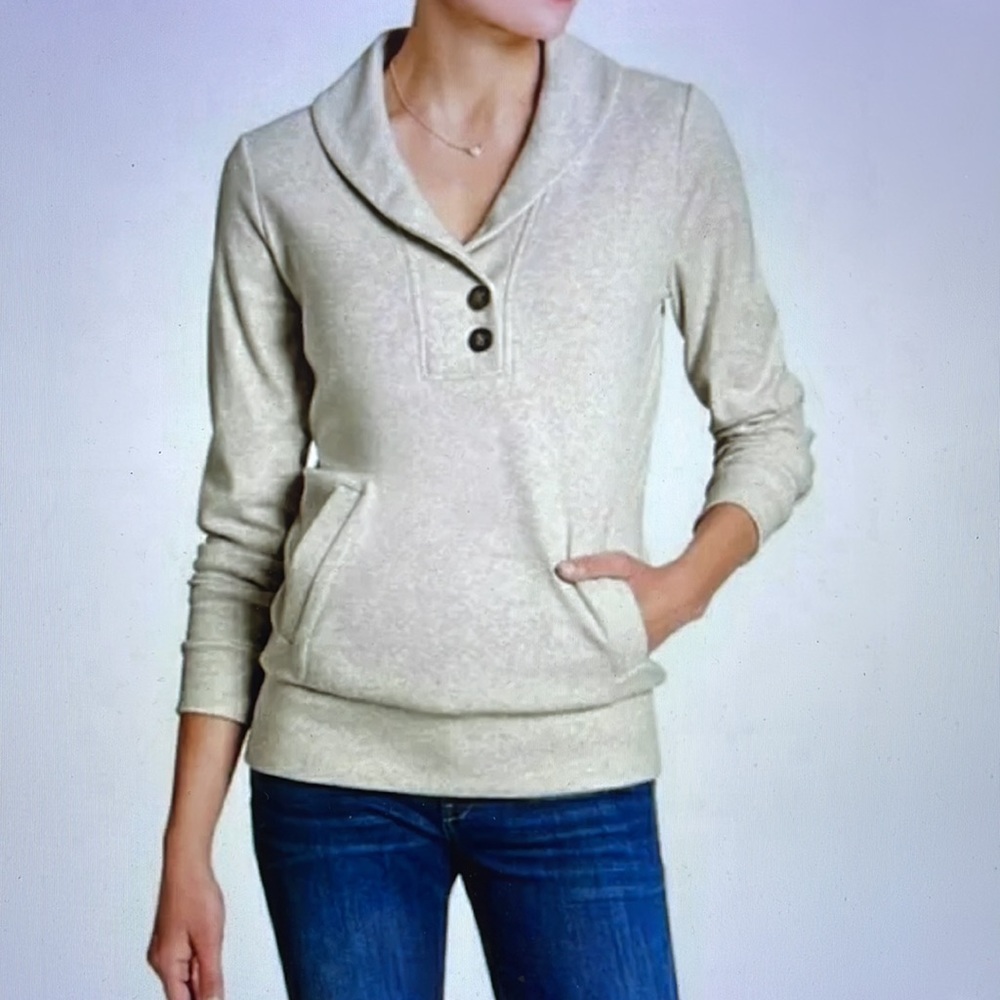 Banana Republic Striped Shawl Collar Sweatshirt - Picture 6 of 6